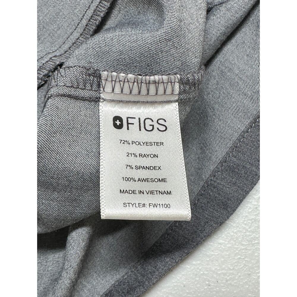 Figs Scrub Top Women XL Gray Casma Three-Pocket Stretch V-Neck Medical Nurse Vet - Picture 7 of 11